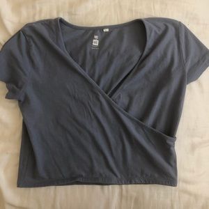 pacsun lilac purple surplice crop top